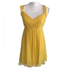 Max & Cleo Yellow Chiffon Dress Size 4 – Sunshine Yellow Fit & Flare